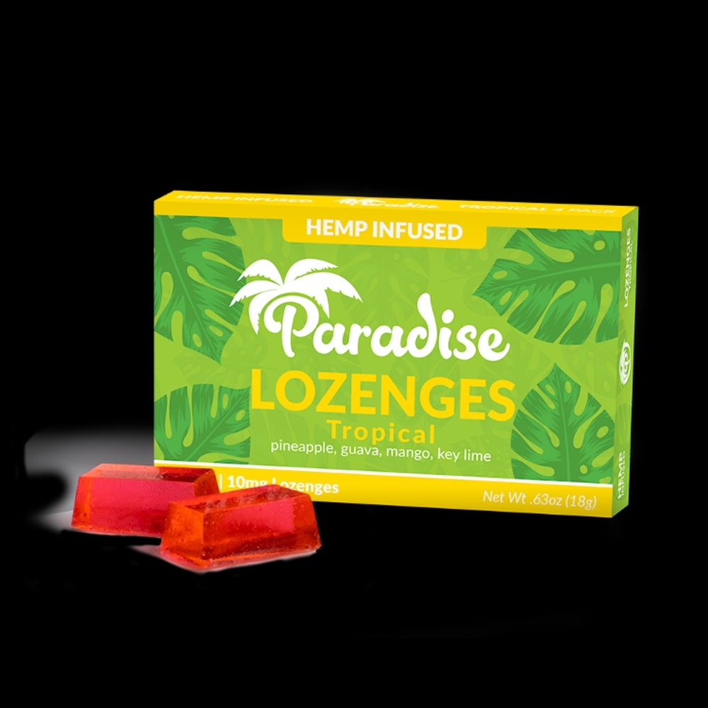 (5) Mini Cases Wholesale Hemp Infused Tropical Lozenges (10mg) ea x 4 each box
